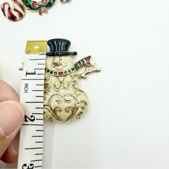 Vintage 5 Sets Christmas Themed Enamel Gerry’s Signed Brooches - Picture 12 of 12